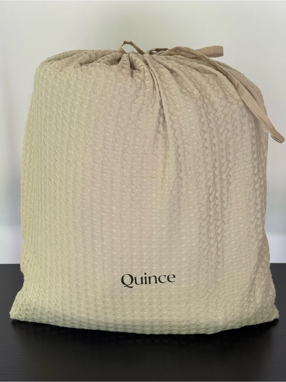 Quince Organic Luxe Honeycomb Duvet Cover Set Full/Queen | Sand | Cotton